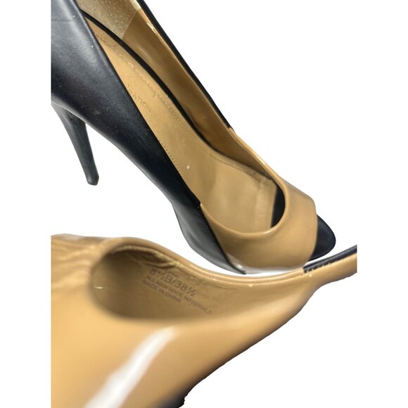 BCBGeneration Heels Size 8 1/2 Black/Beige Business Casual Classic Comfortable - Picture 15 of 16